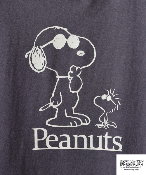 PEANUTS(ピーナッツ)の「PEANUTS 友達柄天竺半袖リンガーTシャツ(Tシャツ/カットソー・メンズ・サックスブルー/ライトカーキ/ライトパープル/チャコール/オートミール/ベージュ・M/L/LL)」の18枚目の写真