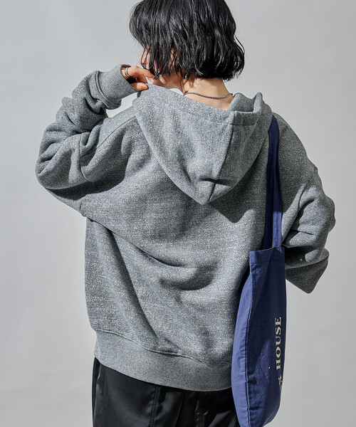 FREAK'S STORE(フリークスストア)の「裏毛杢 ジップパーカ/ジップフーディ(パーカー・レディース・チャコールグレー/グレー/オートミール・フリ-)」の15枚目の写真