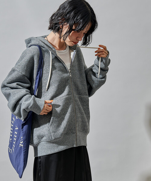 FREAK'S STORE(フリークスストア)の「裏毛杢 ジップパーカ/ジップフーディ(パーカー・レディース・チャコールグレー/グレー/オートミール・フリ-)」の16枚目の写真