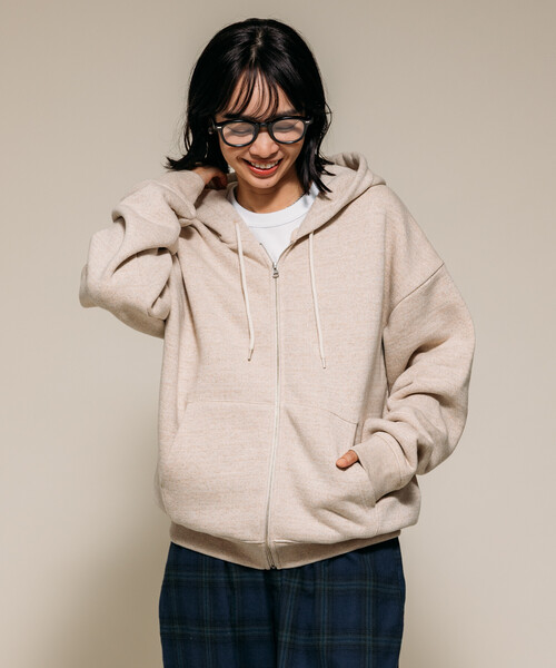 FREAK'S STORE(フリークスストア)の「裏毛杢 ジップパーカ/ジップフーディ(パーカー・レディース・チャコールグレー/グレー/オートミール・フリ-)」の22枚目の写真