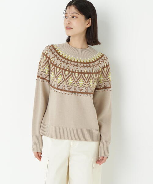 ◇ウールアクリル求心ジャカードプルオーバー（ニット/セーター