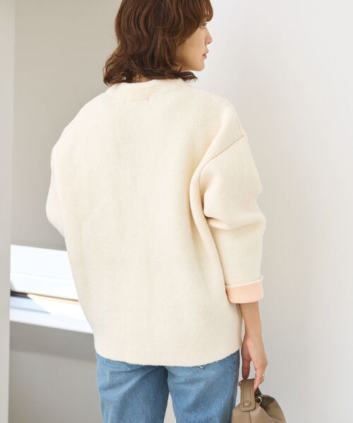 VネックWフェイスニットカーディガン【WEB限定カラー有り