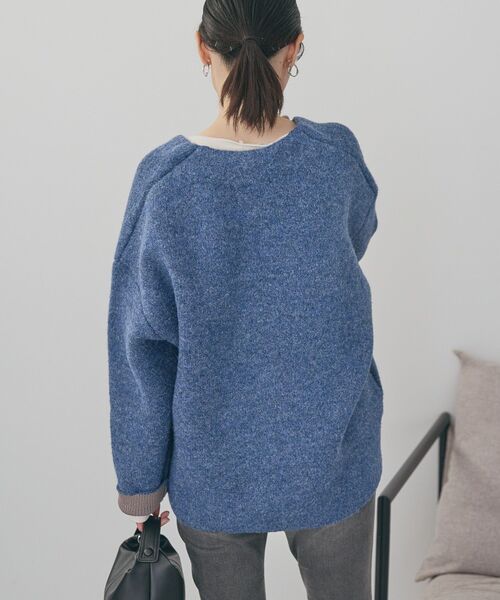 VネックWフェイスニットカーディガン【WEB限定カラー有り