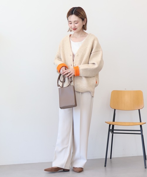 VネックWフェイスニットカーディガン（カーディガン/ボレロ