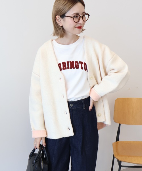 ballaholic カーディガン VネックWフェイスニットカーディガン（カーディガン/ボレロ