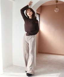 CECIL McBEE | スエードポンチセンターシームフレアパンツ(その他パンツ)