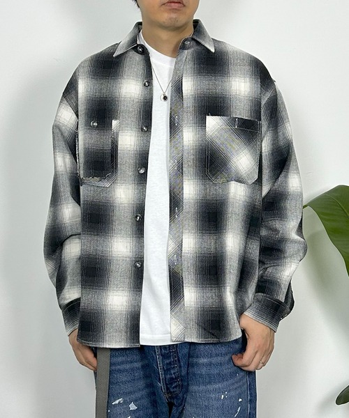 WOODENDOLL(ウッディンドール)の「WOODENDOLL オンブレチェックシャツ(シャツ/ブラウス・メンズ・ブラック/レッド・M/L/LL)」の15枚目の写真