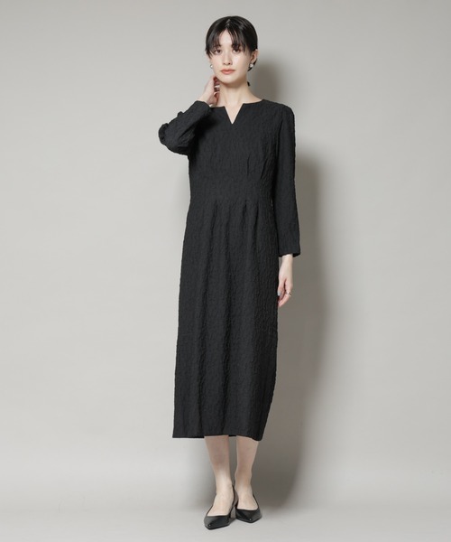 セール】troisieme chaco/PUFFY JACQUARD ワンピース（ワンピース