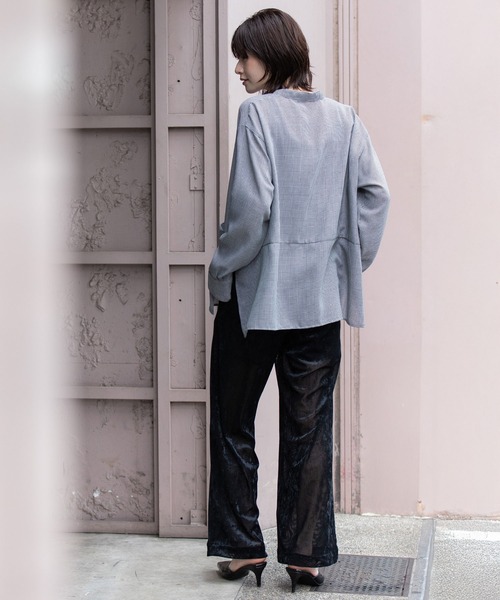 Munich（ミューニック）の「ウォッシャブルウールビエラプルオーバーシャツ（シャツ/ブラウス・レディース・ハウンドトゥース/チェック/アイボリー・FREE）」の8枚目の写真