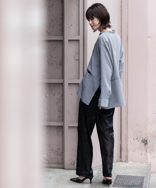 Munich（ミューニック）の「ウォッシャブルウールビエラプルオーバーシャツ（シャツ/ブラウス・レディース・ハウンドトゥース/チェック/アイボリー・FREE）」の9枚目の写真