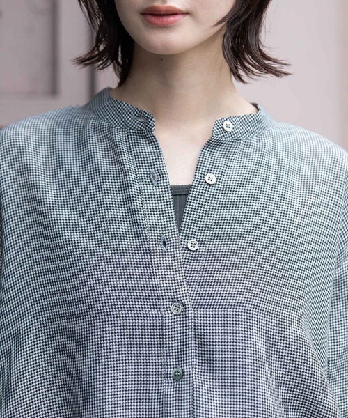 Munich（ミューニック）の「ウォッシャブルウールビエラプルオーバーシャツ（シャツ/ブラウス・レディース・ハウンドトゥース/チェック/アイボリー・FREE）」の11枚目の写真