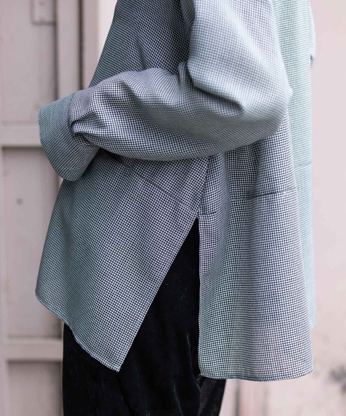 Munich（ミューニック）の「ウォッシャブルウールビエラプルオーバーシャツ（シャツ/ブラウス・レディース・ハウンドトゥース/チェック/アイボリー・FREE）」の14枚目の写真