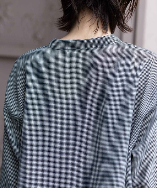 Munich（ミューニック）の「ウォッシャブルウールビエラプルオーバーシャツ（シャツ/ブラウス・レディース・ハウンドトゥース/チェック/アイボリー・FREE）」の15枚目の写真