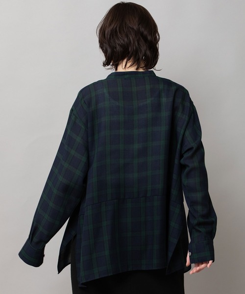 Munich（ミューニック）の「ウォッシャブルウールビエラプルオーバーシャツ（シャツ/ブラウス・レディース・ハウンドトゥース/チェック/アイボリー・FREE）」の19枚目の写真