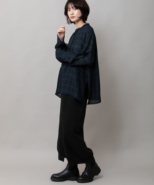 Munich（ミューニック）の「ウォッシャブルウールビエラプルオーバーシャツ（シャツ/ブラウス・レディース・ハウンドトゥース/チェック/アイボリー・FREE）」の21枚目の写真