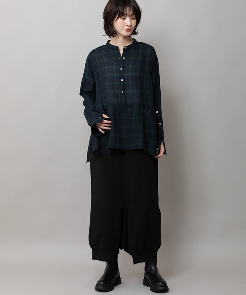 Munich（ミューニック）の「ウォッシャブルウールビエラプルオーバーシャツ（シャツ/ブラウス・レディース・ハウンドトゥース/チェック/アイボリー・FREE）」の22枚目の写真