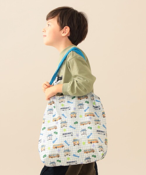 BEAMS mini（ビームスミニ）の「【COLLABORATION】那須どうぶつ王国 / ECOバッグ 2025FW（トートバッグ・レディース・ミント/オレンジ・ONE SIZE）」の4枚目の写真