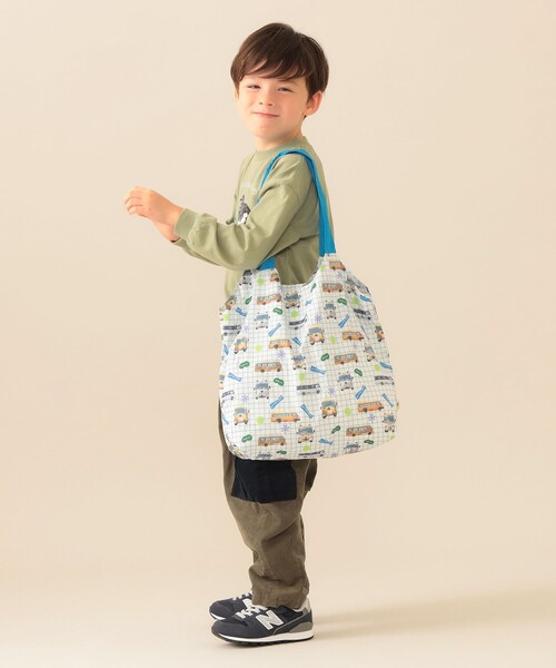 BEAMS mini（ビームスミニ）の「【COLLABORATION】那須どうぶつ王国 / ECOバッグ 2025FW（トートバッグ・レディース・ミント/オレンジ・ONE SIZE）」の5枚目の写真