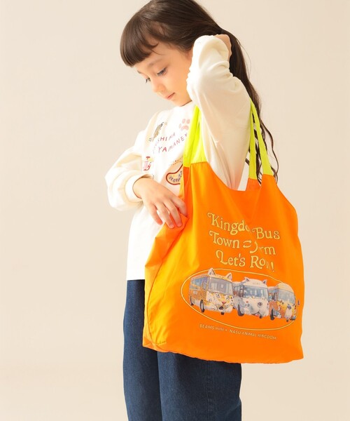 BEAMS mini（ビームスミニ）の「【COLLABORATION】那須どうぶつ王国 / ECOバッグ 2025FW（トートバッグ・レディース・ミント/オレンジ・ONE SIZE）」の6枚目の写真