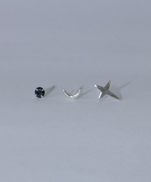 whoseA（フーシー）の「【silver925】CrossMoonPierceSET/クロスムーンミニピアスセット(3SET)（ピアス（両耳用））」