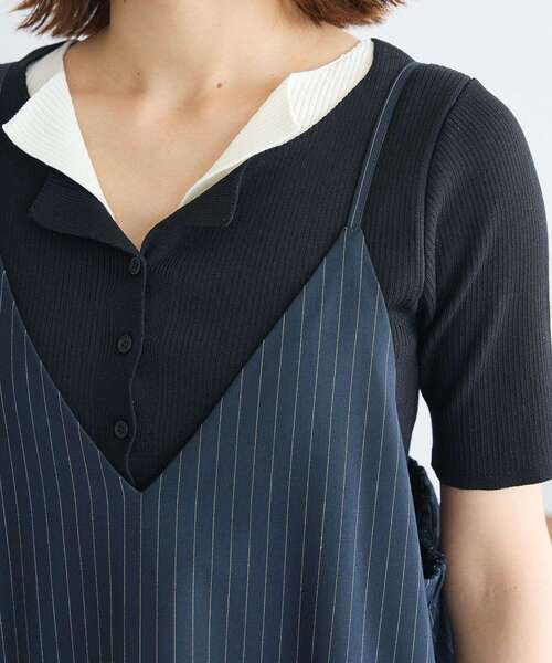 Green　Parks（グリーンパークス）の「Vネックキャミワンピース（ワンピース・レディース・グレー/ネイビー/ブラック・FREE）」の6枚目の写真