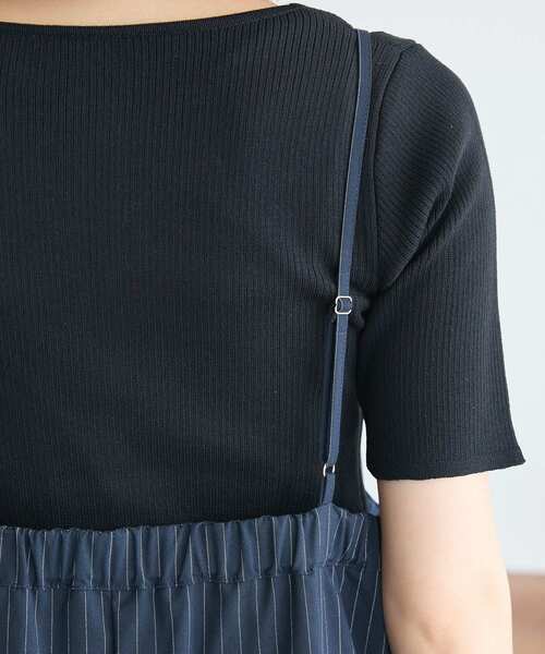 Green　Parks（グリーンパークス）の「Vネックキャミワンピース（ワンピース・レディース・グレー/ネイビー/ブラック・FREE）」の7枚目の写真