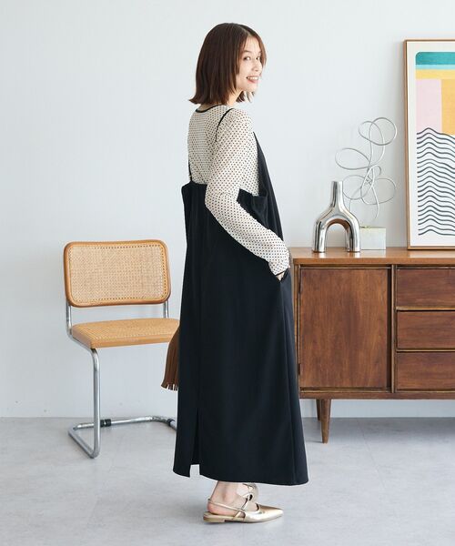 Green　Parks（グリーンパークス）の「Vネックキャミワンピース（ワンピース・レディース・グレー/ネイビー/ブラック・FREE）」の12枚目の写真