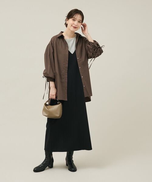 Green　Parks（グリーンパークス）の「Vネックキャミワンピース（ワンピース・レディース・グレー/ネイビー/ブラック・FREE）」の13枚目の写真