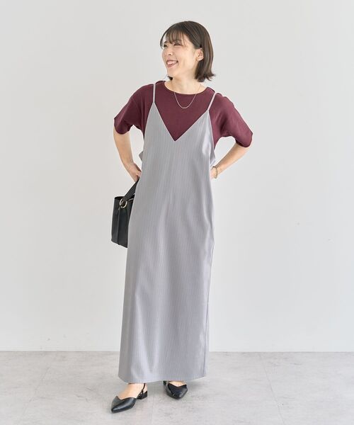 Green　Parks（グリーンパークス）の「Vネックキャミワンピース（ワンピース・レディース・グレー/ネイビー/ブラック・FREE）」の16枚目の写真