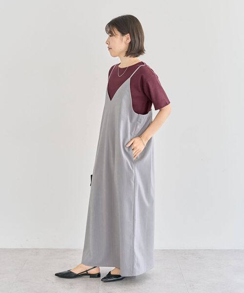 Green　Parks（グリーンパークス）の「Vネックキャミワンピース（ワンピース・レディース・グレー/ネイビー/ブラック・FREE）」の17枚目の写真