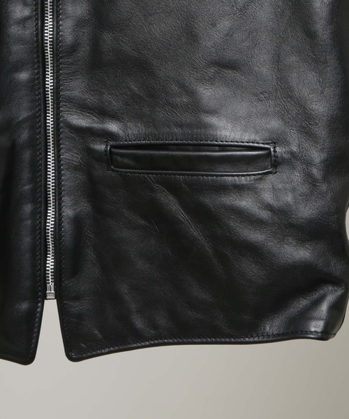 NANO universe（ナノユニバース）の「Schott/193V LEATHER VEST（ベスト・メンズ・ブラック・M/L）」の5枚目の写真