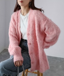 カーディガン/ボレロ（ピンク/桃色系・ウール・ニット）ファッション