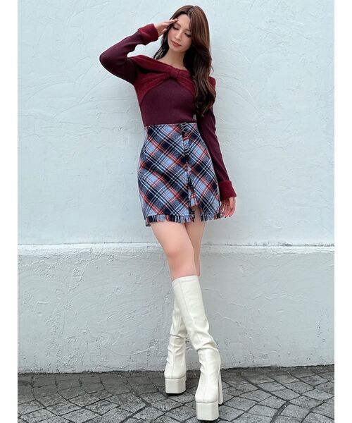 RESEXXY（リゼクシー）の「【ZOZO限定】オフショルリボンニットトップス（ニット/セーター・レディース・ラベンダー/アイボリー/レッド/ブラック・FREE）」の16枚目の写真