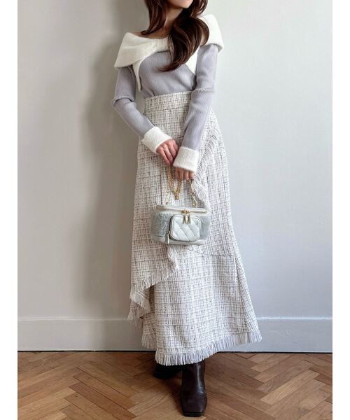 RESEXXY（リゼクシー）の「【ZOZO限定】オフショルリボンニットトップス（ニット/セーター・レディース・ラベンダー/アイボリー/レッド/ブラック・FREE）」の13枚目の写真