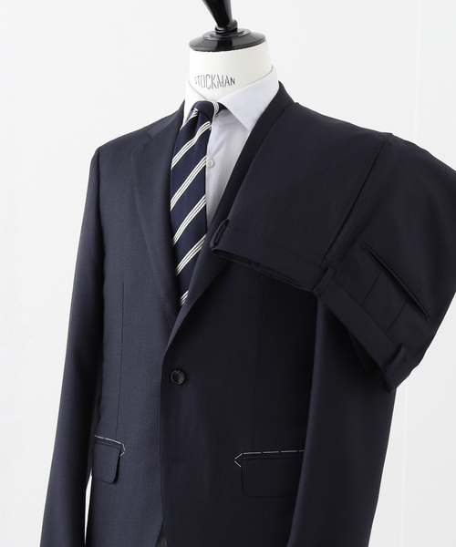EDIFICE(エディフィス)の「D.OLIVER 3ボタン ピンヘッド (DORMEUIL)(スーツセット・メンズ・ネイビー/グリーン系その他・48/46/44/42/50)」の1枚目の写真