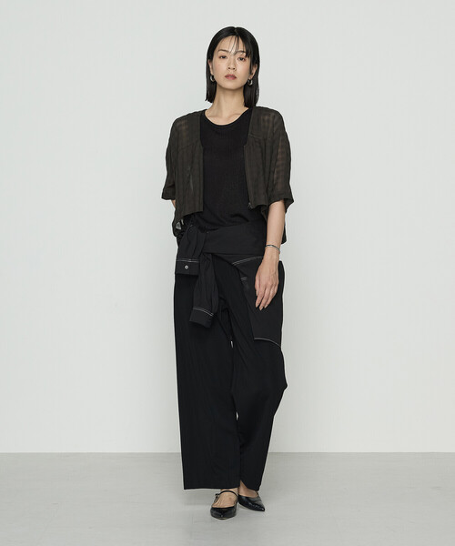 Gabardine K.T（ギャバジンケーティー）の「チェック柄カラミ ショートブルゾン（ブルゾン・レディース・ブラック/ダークブラウン・9号）」の9枚目の写真