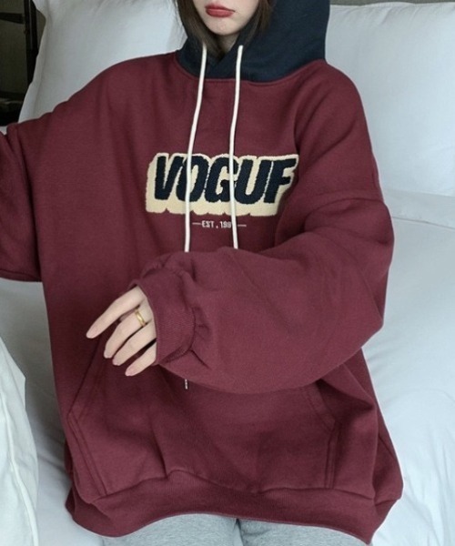 yuue' ( wear )(ユーイ)の「裏起毛オーバーサイズロゴパーカー/フーディー(パーカー・レディース・レッド/ブラック・FREE)」の17枚目の写真