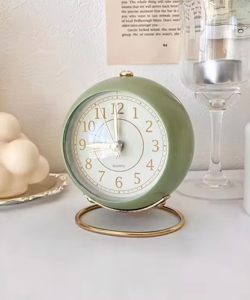 ammy.（エイミードット）の「【 ammy. / エイミードット 】 ゴールド リング ラウンド 置時計（置時計・レディース・グリーン/ピンク/ブルー/アイボリー/ブラック・FREE）」の3枚目の写真