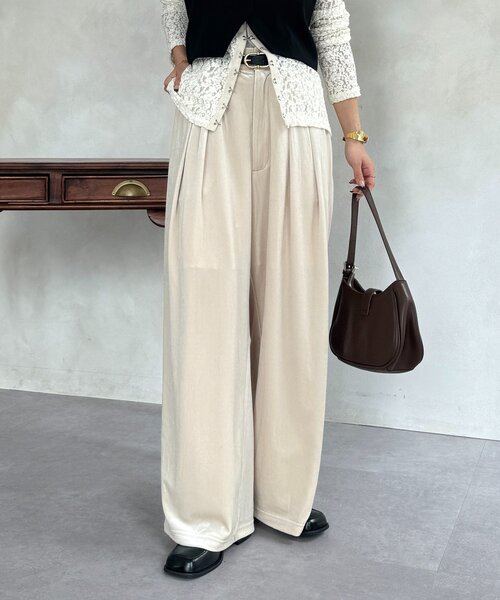 Thevon（ゼボン）の「2タックベロアパンツ（その他パンツ・レディース・ブラウン/アイボリー・S/M）」の10枚目の写真