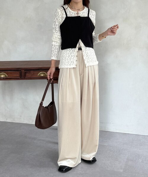 Thevon（ゼボン）の「2タックベロアパンツ（その他パンツ・レディース・ブラウン/アイボリー・S/M）」の11枚目の写真