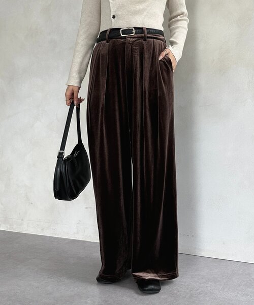 Thevon（ゼボン）の「2タックベロアパンツ（その他パンツ・レディース・ブラウン/アイボリー・S/M）」の16枚目の写真