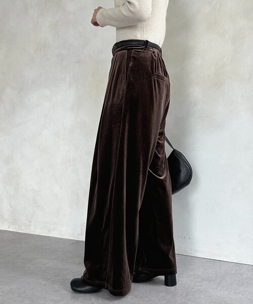 Thevon（ゼボン）の「2タックベロアパンツ（その他パンツ・レディース・ブラウン/アイボリー・S/M）」の17枚目の写真