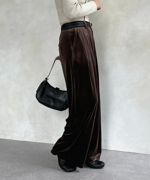 【新品】Dries Van Noten レディース　スラックス　ブラウン　ベロア 新品】Dries Van Noten レディース スラックス ブラウン ベロア