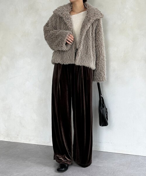 Thevon（ゼボン）の「2タックベロアパンツ（その他パンツ・レディース・ブラウン/アイボリー・S/M）」の20枚目の写真