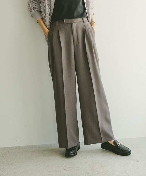 GLOBAL WORK(グローバルワーク)の「お手入れラクラクセットアップ/ワイドパンツ/587724(その他パンツ・レディース・グレー/ブラウン系その他6/ブラウン系その他/ブラック/ネイビー・MEDIUM/X-SMALL/SMALL/LARGE)」の13枚目の写真