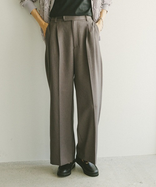 GLOBAL WORK(グローバルワーク)の「お手入れラクラクセットアップ/ワイドパンツ/587724(その他パンツ・レディース・グレー/ブラウン系その他6/ブラウン系その他/ブラック/ネイビー・MEDIUM/X-SMALL/SMALL/LARGE)」の14枚目の写真