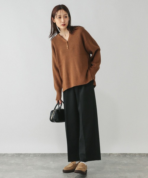 GLOBAL WORK(グローバルワーク)の「お手入れラクラクセットアップ/ワイドパンツ/587724(その他パンツ・レディース・グレー/ブラウン系その他6/ブラウン系その他/ブラック/ネイビー・MEDIUM/X-SMALL/SMALL/LARGE)」の15枚目の写真