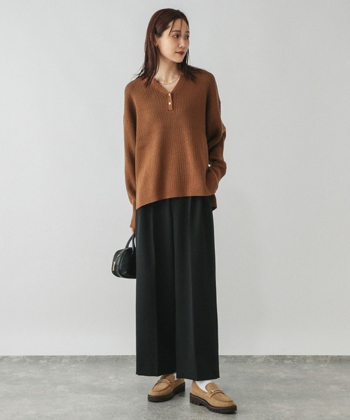 GLOBAL WORK(グローバルワーク)の「お手入れラクラクセットアップ/ワイドパンツ/587724(その他パンツ・レディース・グレー/ブラウン系その他6/ブラウン系その他/ブラック/ネイビー・MEDIUM/X-SMALL/SMALL/LARGE)」の16枚目の写真