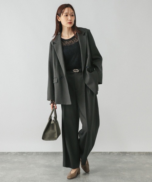 GLOBAL WORK(グローバルワーク)の「お手入れラクラクセットアップ/ワイドパンツ/587724(その他パンツ・レディース・グレー/ブラウン系その他6/ブラウン系その他/ブラック/ネイビー・MEDIUM/X-SMALL/SMALL/LARGE)」の20枚目の写真