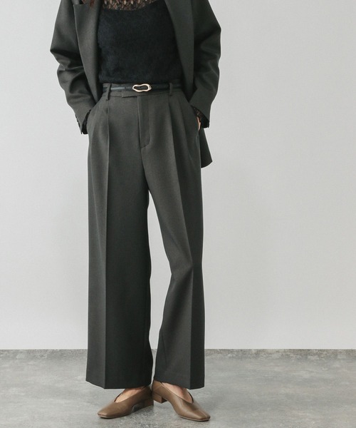 GLOBAL WORK(グローバルワーク)の「お手入れラクラクセットアップ/ワイドパンツ/587724(その他パンツ・レディース・グレー/ブラウン系その他6/ブラウン系その他/ブラック/ネイビー・MEDIUM/X-SMALL/SMALL/LARGE)」の22枚目の写真